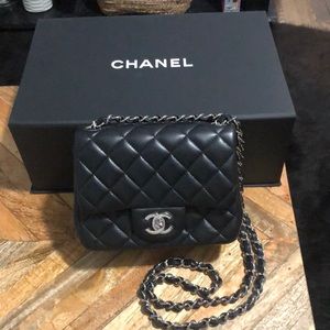 Authentic Chanel mini classic square flap bag